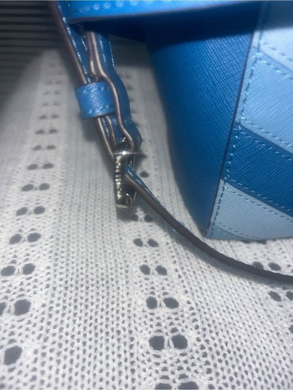 Michael Kors Two-Tone Blue Chevron Satchel